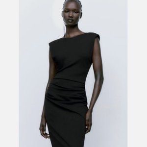 Gorgeous Zara ruched dress with deep v back